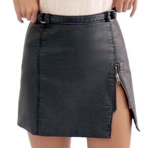 Free People Midnight Magic Mini Skirt Vegan Leather Size 0
